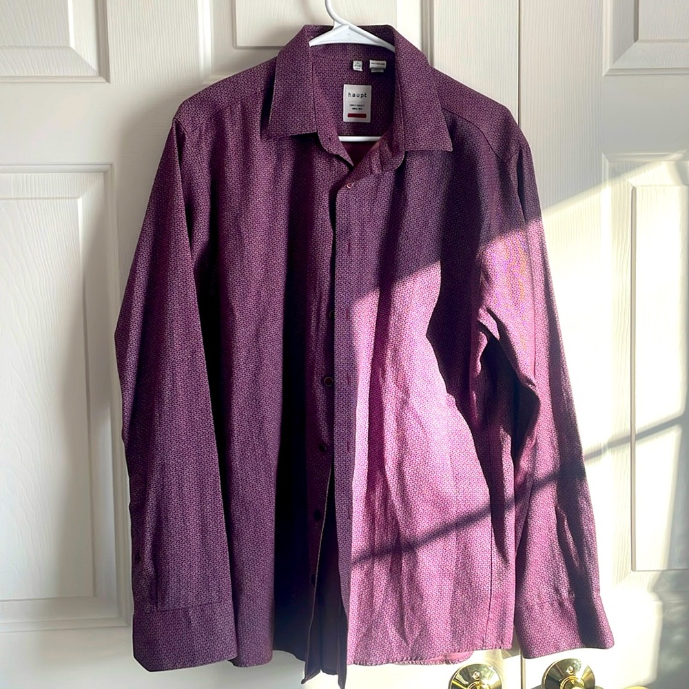 Long sleeve button up purple